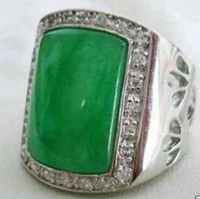 fashion jewelry green jade gemstone mens ring size8 11 aaa grade