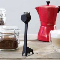 cartoon giraffe shape coffee scoops cute design black powder quantitative long landle spoon plastic coffee spoons kitchen decor