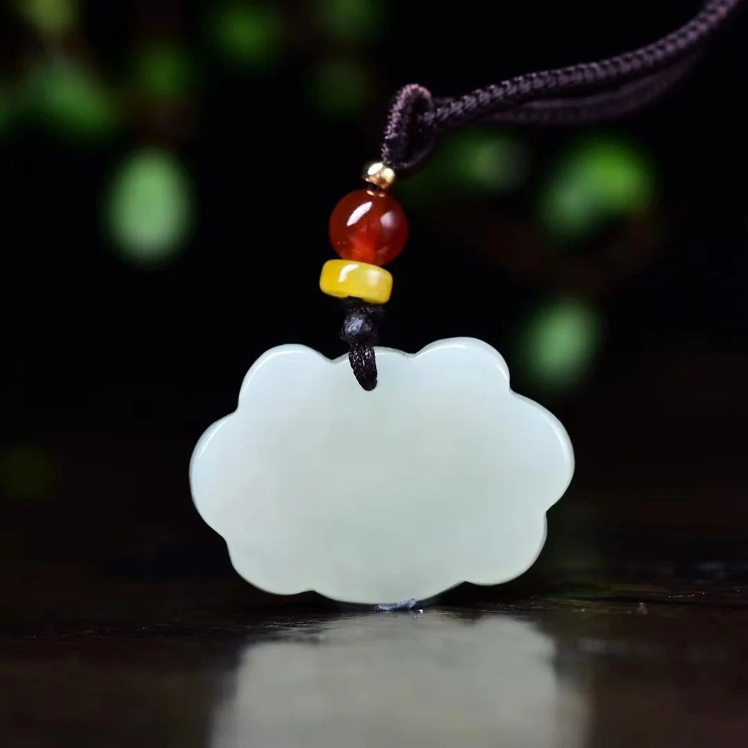 Ювелирные изделия с кулоном в виде детского замка из нефрита 8471 #