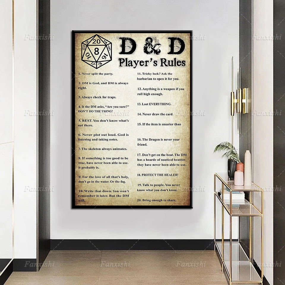 

Hd Print Home Decor Players Rules Canvas Painting Vintage Poster Modular Pictures Modern Living Room Bedroom Wall Art