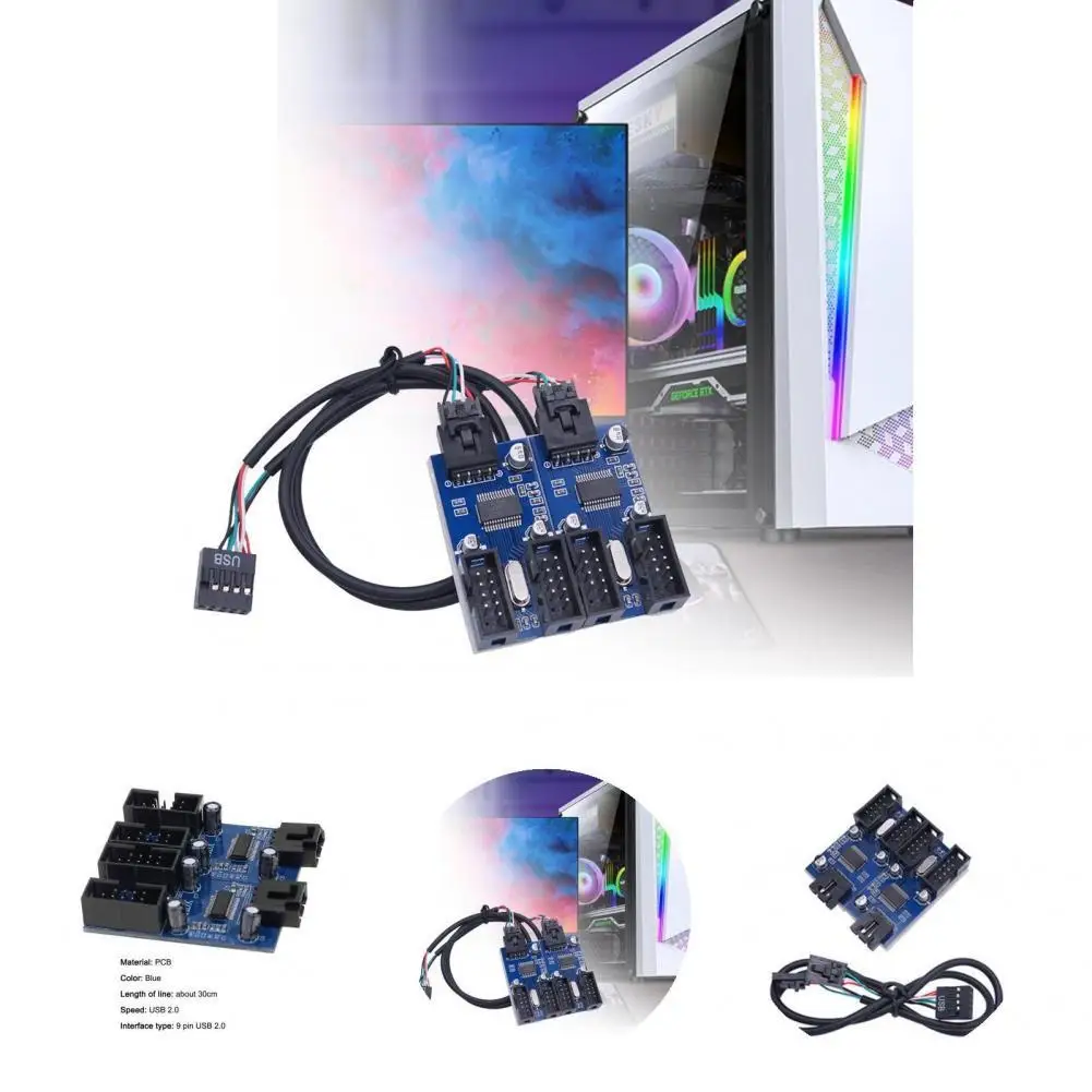 

Расширительная карта, высокопроизводительный многофункциональный USB2.0 разделитель материнской платы, кабель USB, расширительный кабель для ...