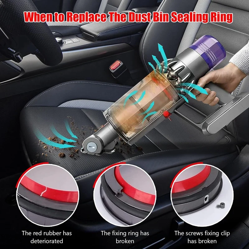 Верхнее фиксированное уплотнительное кольцо пылесборника для Dyson V10 SV12 запасные