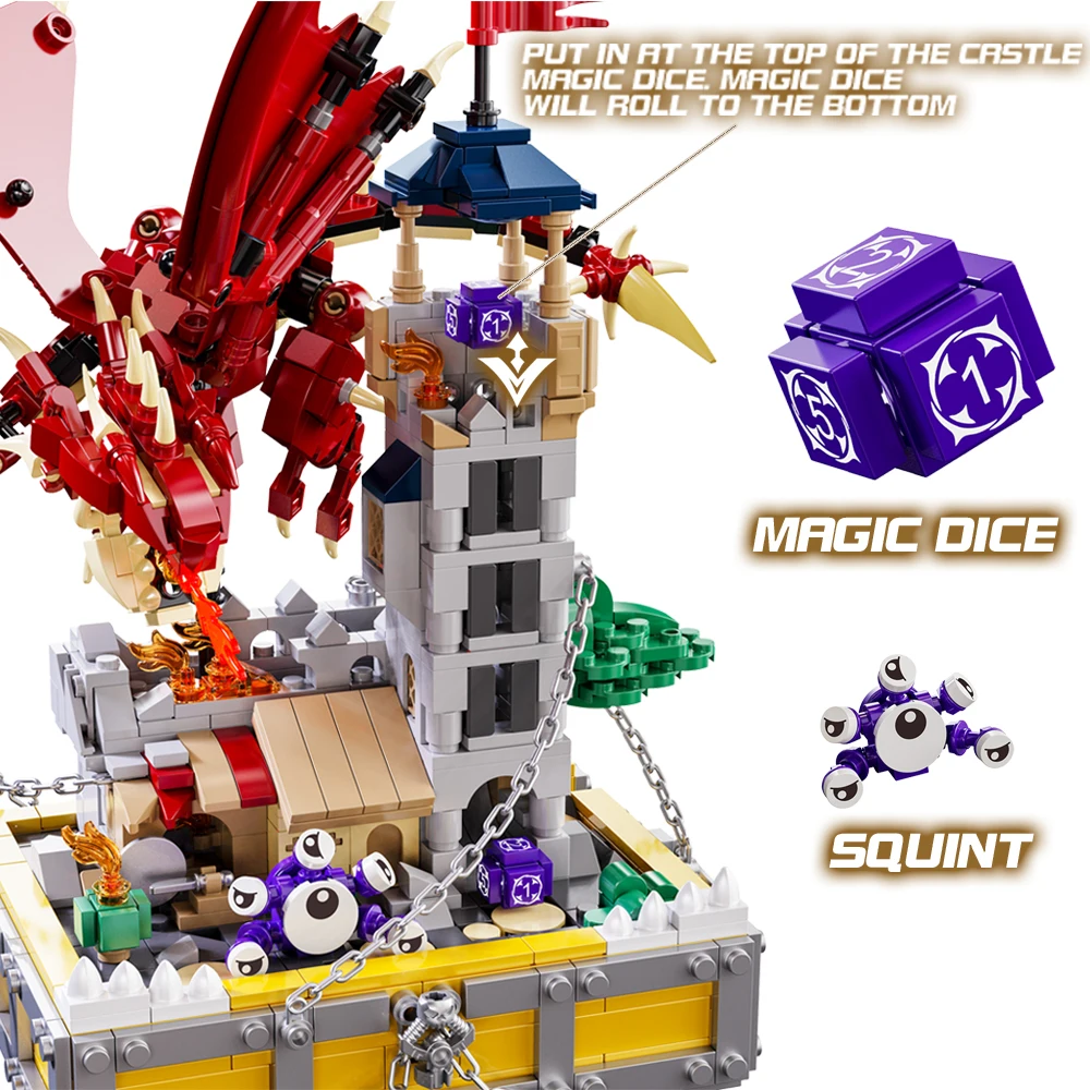 Creative Magic Underworld Dragon Fantasy Building Blocks Set 21348 Шт. Red Photo Monster Развивающие Игр...