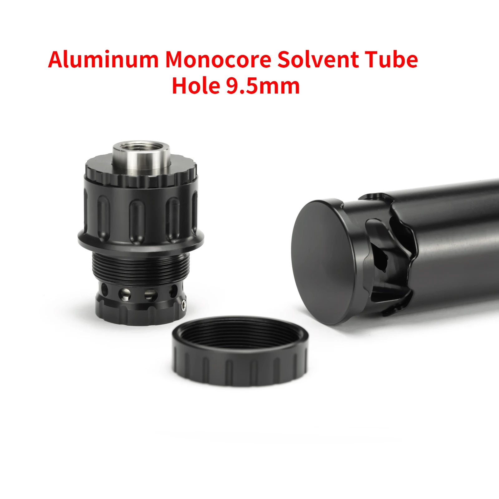 

6.5''L 1.5"OD Aluminum Single Core Solvent Cleaning Tube Filter 1-3/16x24 Monocore 9.5mm Hole+1/2x28 Stainless Steel Booster 9mm