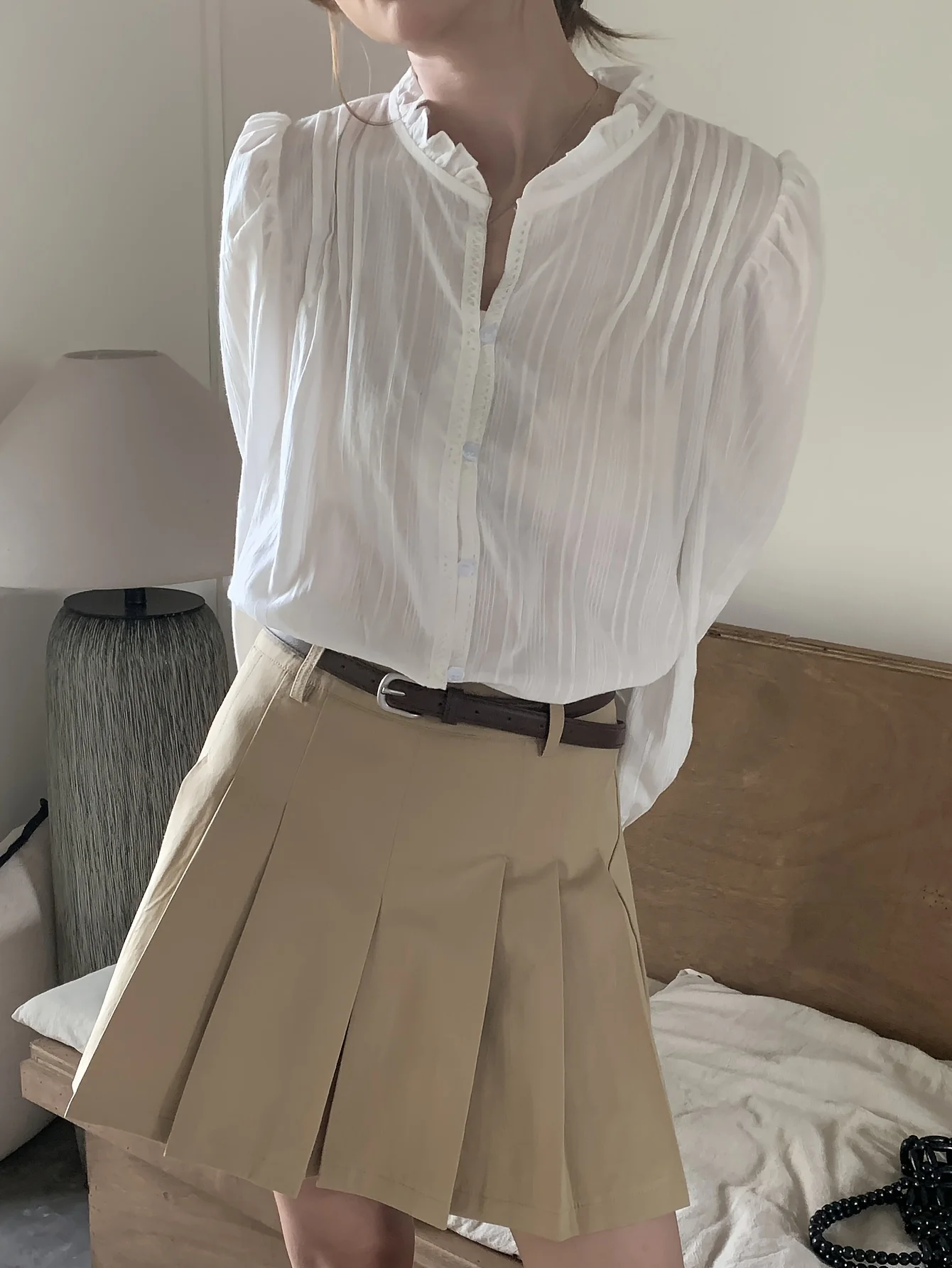 Рубашка с длинным рукавом свободного покроя