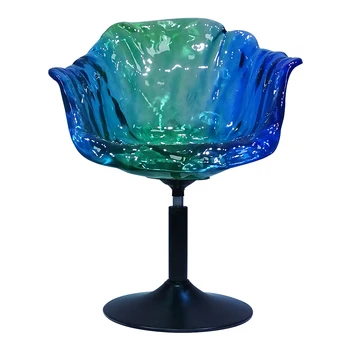 Customized transparent resin petal chair Italian creative backrest light luxury high-end bar chair designer makeup chair