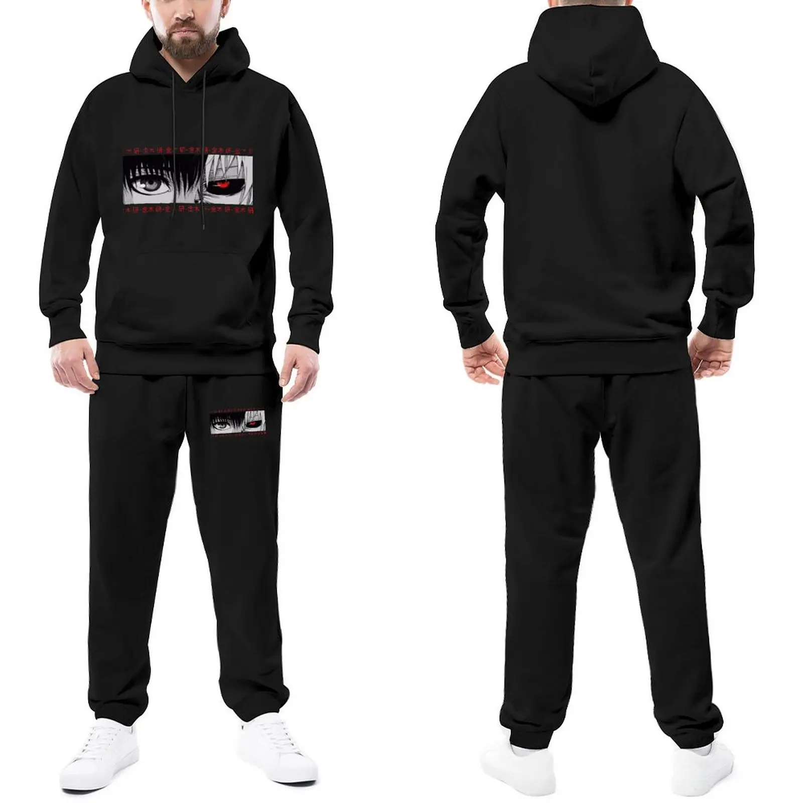 

Tokyo Ghoul Kaneki Ken Eyes Trapstar Tracksuits Date Anime Hooded Set Men Trendy Jogger Sets Sport Print Sweatsuits