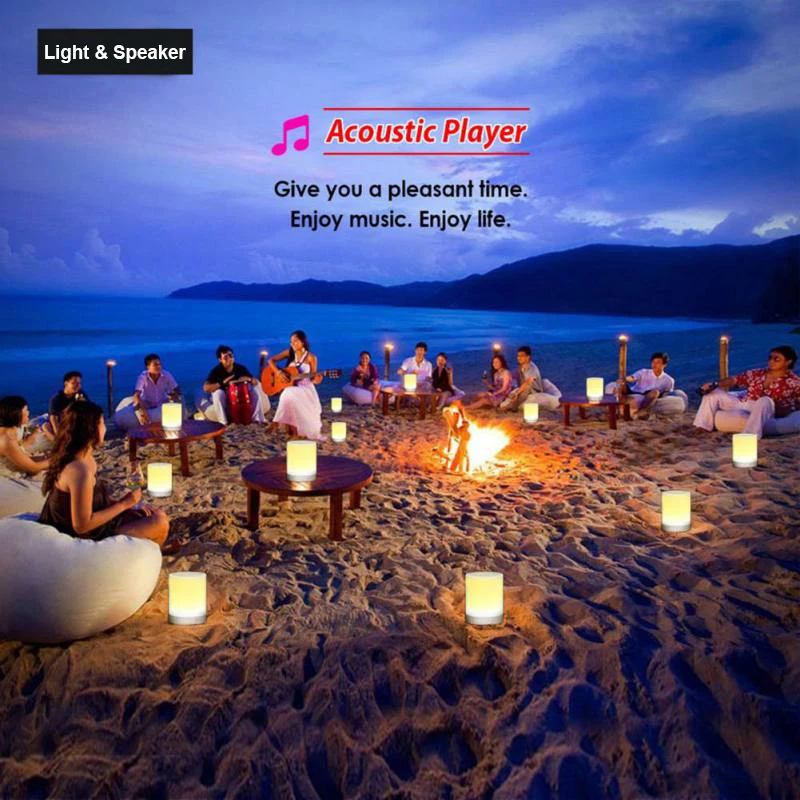 Беспроводной динамик Touch Pat светильник портативный Bluetooth плеер цветной