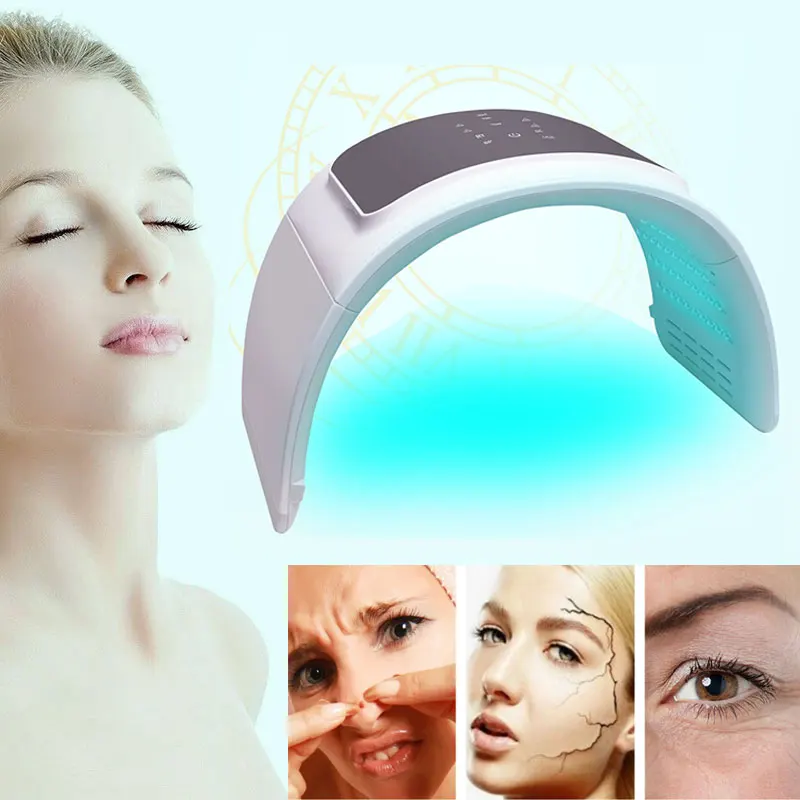 

Складная светодиодная фотодинамическая терапевтическая маска для лица, 7 цветов