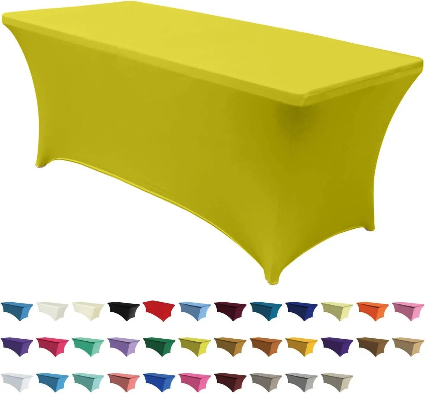 Fitted Table Clothes For 4/6/8/10 Foot Rectangle Tables, Bla