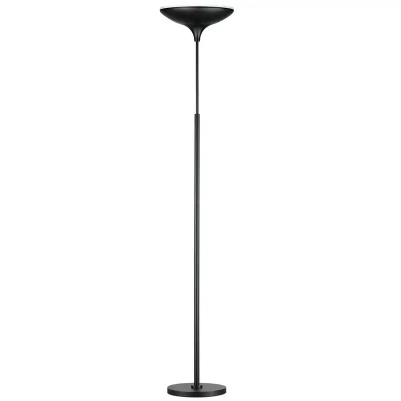 

71 in. Matte Black Energy Star Dimmable LED Floor Lamp Torchiere, 12784