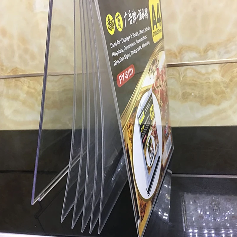 A4 Multi-Page Flip Display Card Label Display Stand Detachable Label Business Menu Holder