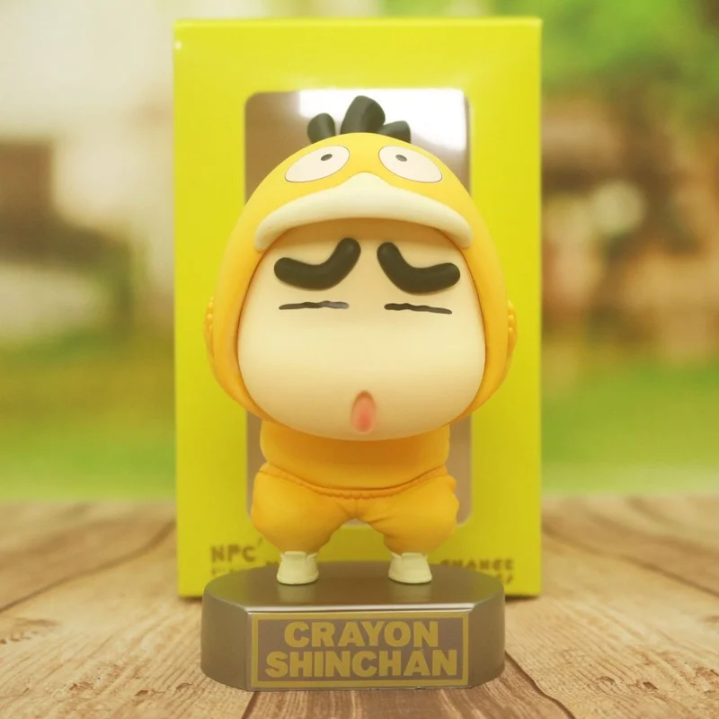 

15cm Q Version Cute Anime Figure Crayon Shin Chan Nohara Shinnosuke Cosplay Psyduck Figures Model Ornament Kids Toys Kawaii Gift