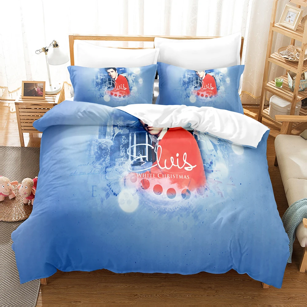 

Popular Elvis Presley Bedding Set Fashion 3D Print Comforter Luxury Queen King Single Size Duvet Cover Set Home Textile Decor