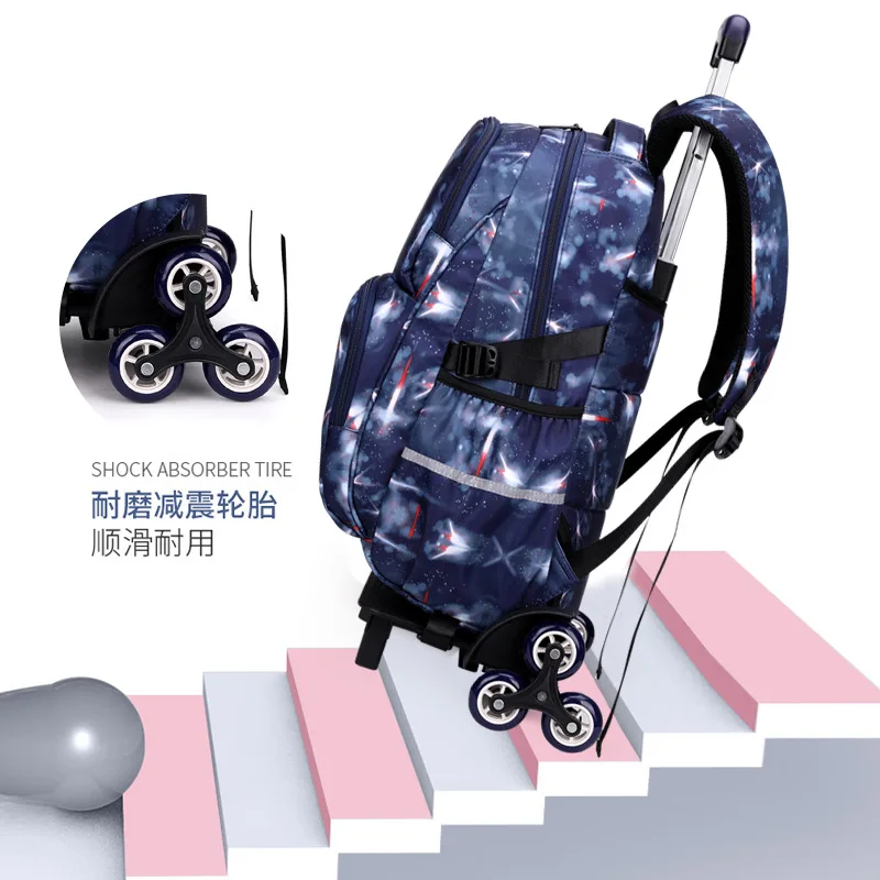 Trolley school backpack waterproof Children School Bags Boys Kids Trolley Backpacks Wheel Luggage bags Mochila Escolar Schoolbag