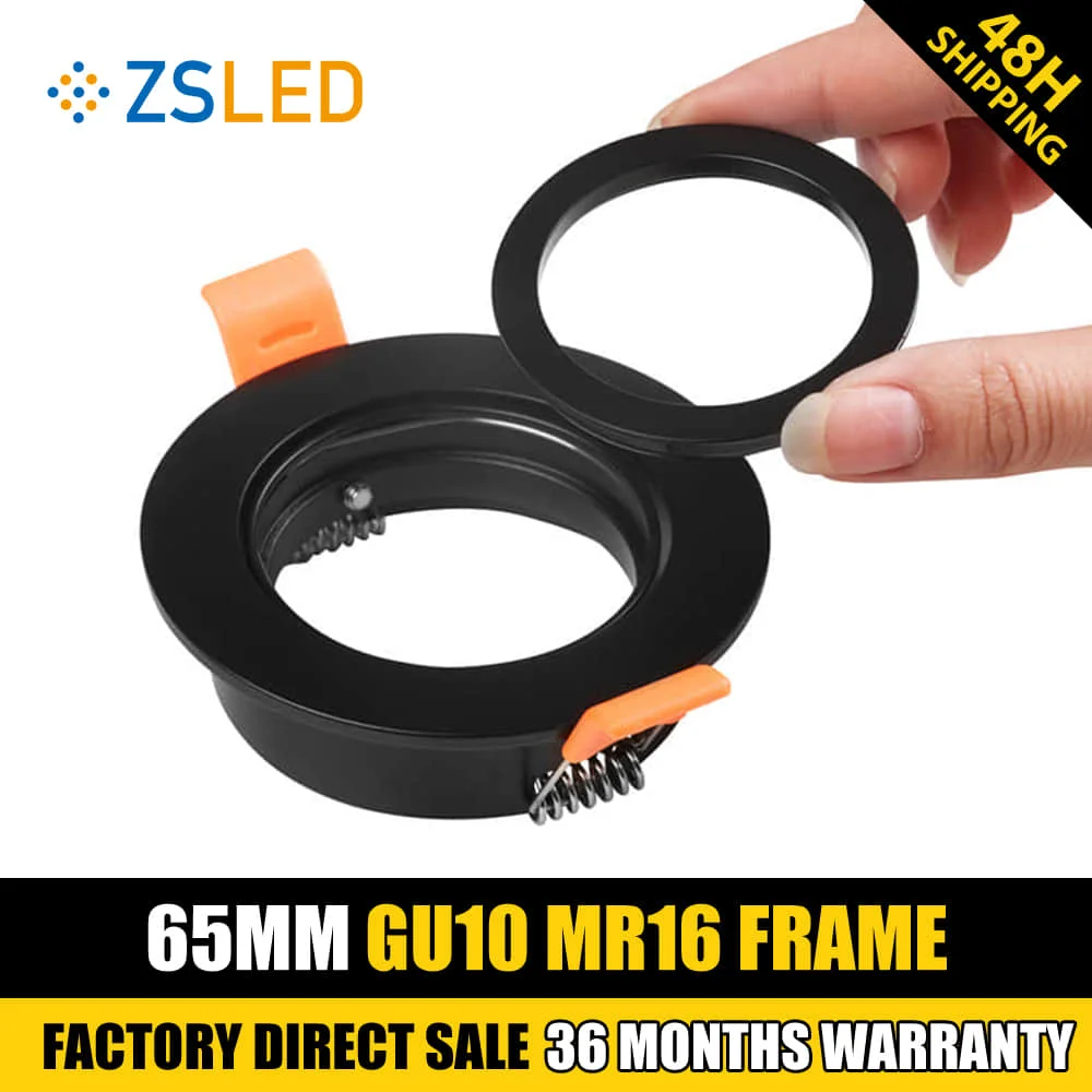 

65mm Cutout D82mm H23mm Aluminum Spotlight Downlight GU10 MR16 LED Frame Housing Light Fixture Frames YLT-20001883