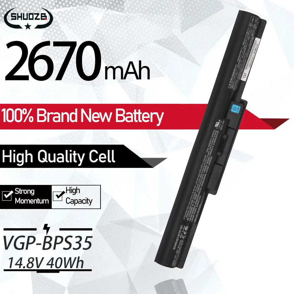 

VGP-BPS35 BPS35A Battery For Sony Vaio Fit 14E 15E SVF15217SC SVF1521A2E SVF152A25T SVF15N19SCB SVF14215SC SVF15217SC SVF152A29M