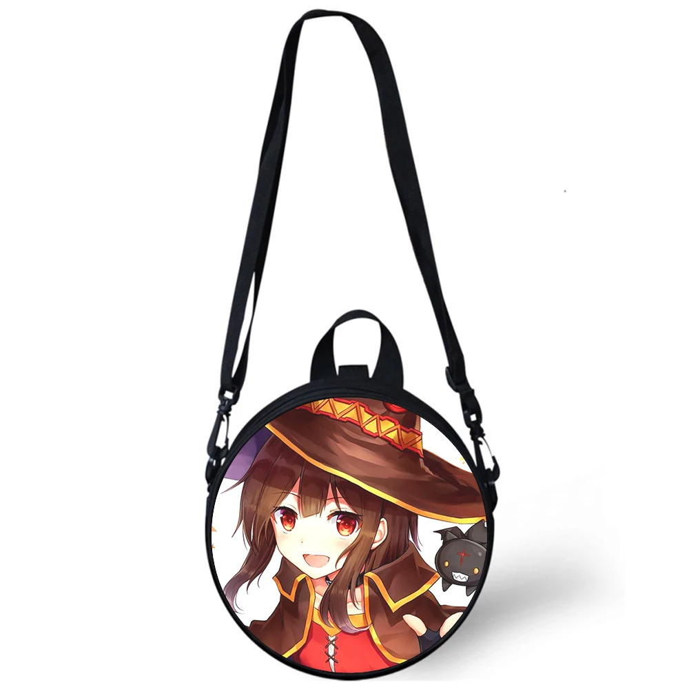 Konosuba Megumin cute Anime Child kindergarten Bag 3D Print Crossbody Shoulder Bags School Women Mini Round Bagpacks Rugtas Bag