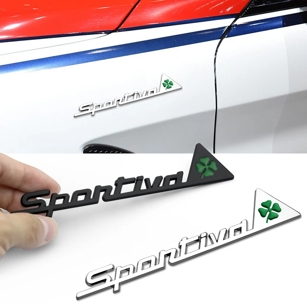 1 PCS 3D Metal Car Four Leaf Clover Custom Logo Sticker for Alfa Romeo 159 Sportwagon Giulietta Mito Stelvio 166 156