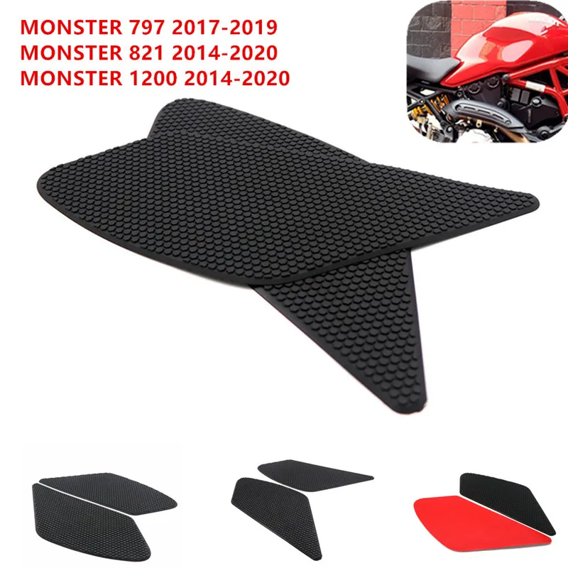 

Наклейки на бак для Ducati Monster 797, 821, 1200, 2014-2020, мотоциклетная противоскользящая наклейка, коврик для тяги бака, боковой протектор коленного захвата