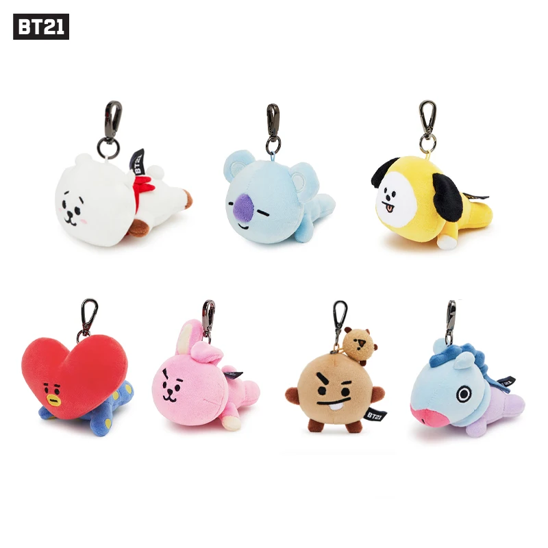 

7 см Kawaii Kpop аниме Bt21 мягкие Rj Mang Cooky Tata плюшевые куклы Детская сумка кулон мультфильм милые аксессуары брелок Декор подарок игрушка