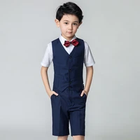 3 pieces formal boys suit high quality vest shirts overalls boy child costume for children 2 to 14 years gentleman fashion