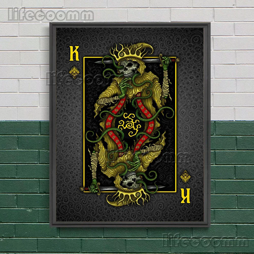 Большая старая абстрактная стена Художественная печать на холсте Ктулху король