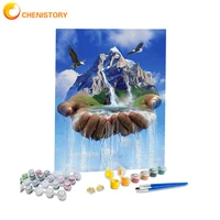 chenistory diy crafts oil painting paint by numbers for adults landscape picture handpainted paint home decoration unique gift