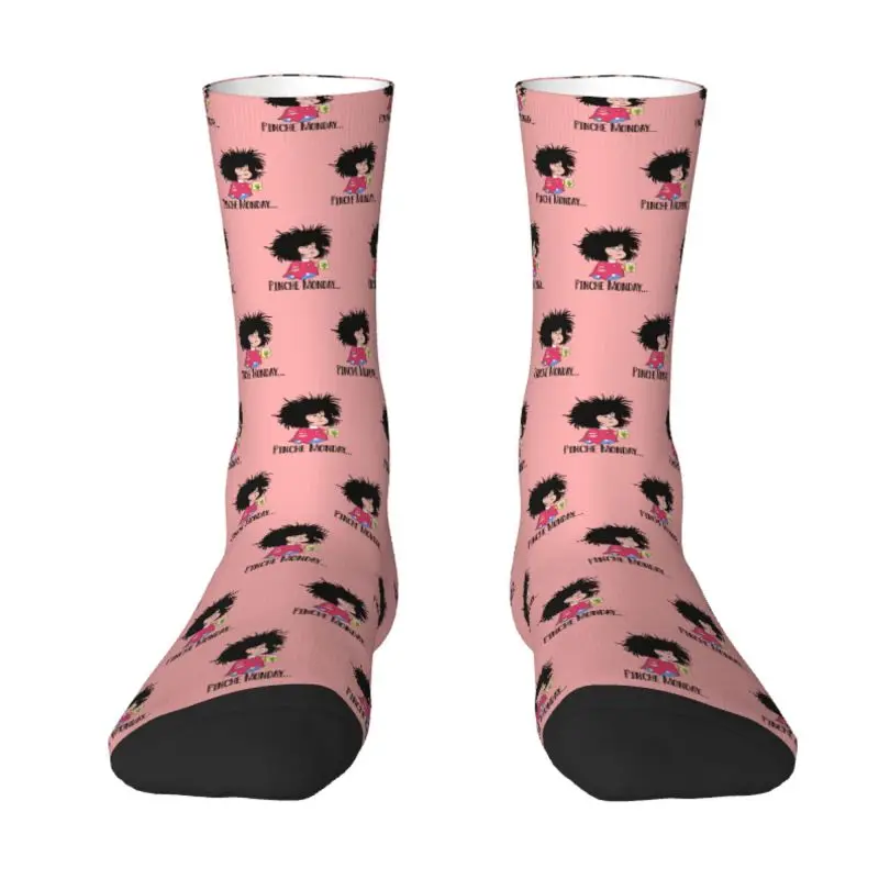

Fashion Men's Pinche Monday Funny Mafalda Dress Socks Unisex Warm Comfortable 3D Printed Quino Argentina Comic Crew Socks