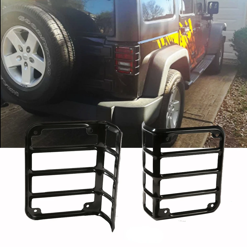 

2 шт., металлические защитные накладки на задние фары автомобиля 07-17 Jeep Wrangler JK JKU