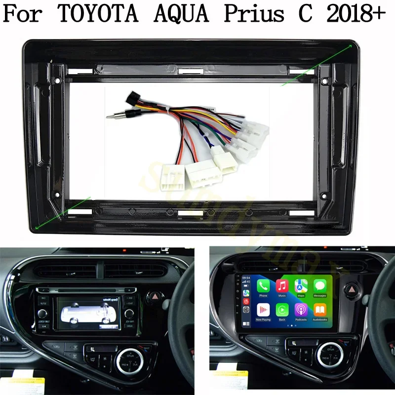 2DIN автомобильный DVD Android GPS рамка Fascia декодер для TOYOTA AQUA Prius C 2018 + радио панель