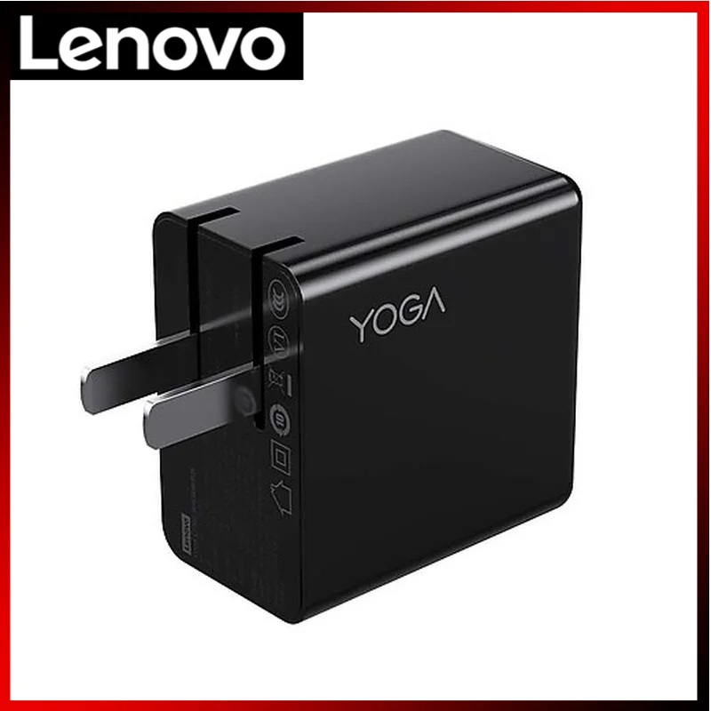 

Оригинальный адаптер питания Lenovo YOGA CC65 GaN с двумя USB-портами, зарядное устройство для ноутбука GaN 65 Вт, портативный адаптер питания GaN