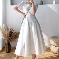 french first love small fresh forest skirt womens 2021 summer new bellflower korean dress white a line casual summer