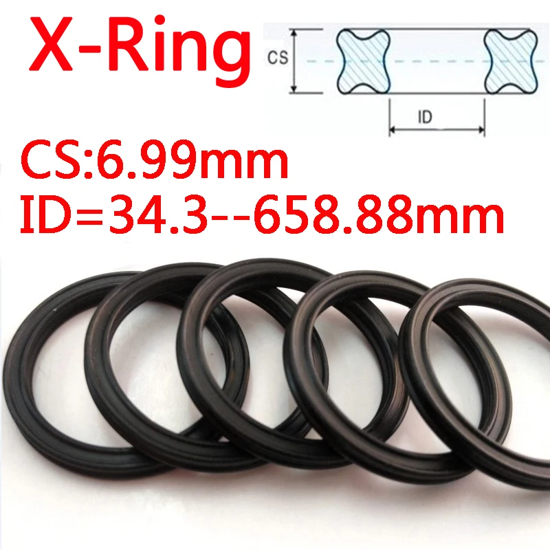 

1/2/5/10 Pieces CS 6.99mm NBR X Ring X-Seals Quad Ring Standard X-Ring ID 34.3 75.6 129.54 380.37 506.86 633.48 658.88 mm