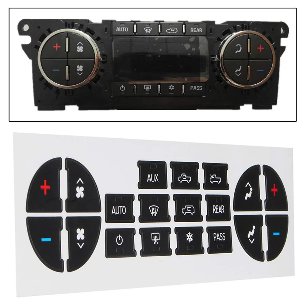 

10 Set AC Button Repair Kit Decal Stickers Dash Replacement For Buick Enclave 08-12 FOR Chevrolet Avalanche 07-13 FOR GMC Sierra