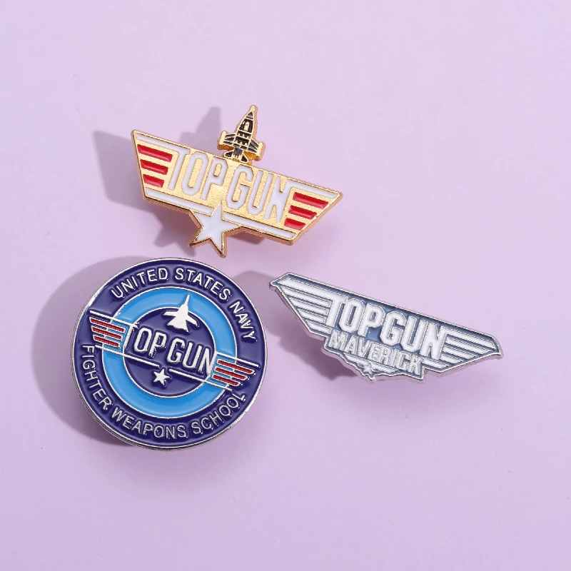 

Navy Fighter Weapons School Badge Top Gun Vintage Metal Enamel Pins Backpack Clothes Jewelry Shirt Collar Brooches for Friends