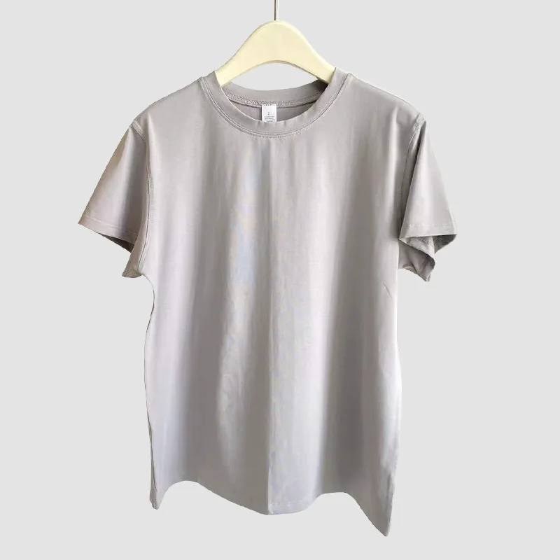 Lulu Sports Short Sleeve Shirt Women's Summer Loose Thick Material Breathable Top Quality Tank Tops