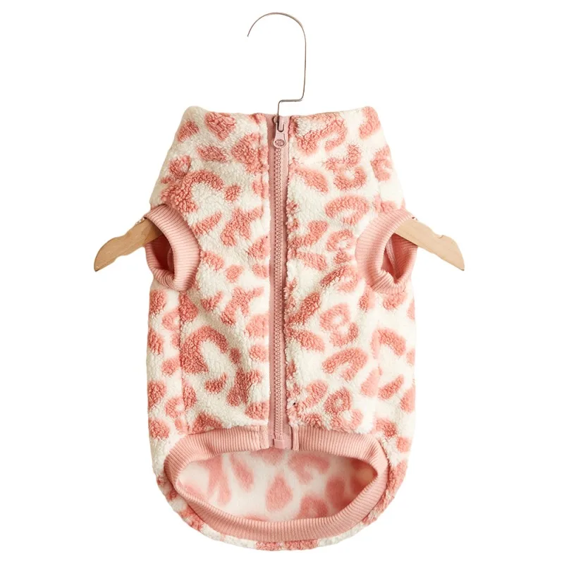 

Pink Leopard Dog Vest Coat Jacket Winter Dog Clothes Pets Clothing Outfit Garment Maltese Poodle Bichon Frise Dog Costume Shirt