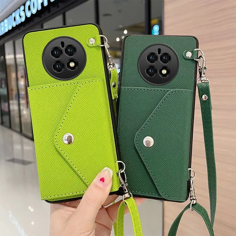 

Suitable For Huawei Mate 50/50Pro/50E Leather Soft Phone Case, Change Card Bag, Crossbody Strap Lanyard
