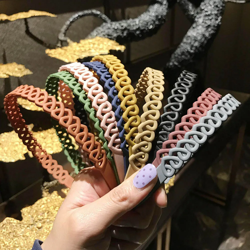 

Fashion Simple Headdress Solid Color Hair Hoop Heart Hair Bands Headband Hair Hoop Bezel With Teeth Hair Accessories For Women
