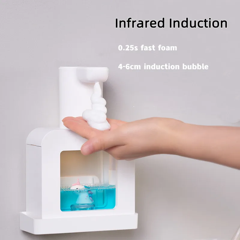 

Automatic Sensor Foam Soap Dispenser Wall Mountable Rechargable Cartoon Foam Machine Smart Contactless Hand Sanitizer Machine