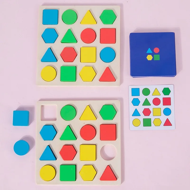 

2022 Montessori Children Funny Wooden Puzzle Building Blocks Battle Games Geometric Shape Cognitive Toys New