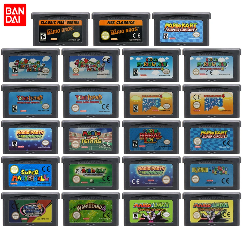 Игровой картридж GBA 32 бит игровая консоль карточка серии Super Mario Advance Bros Kart для