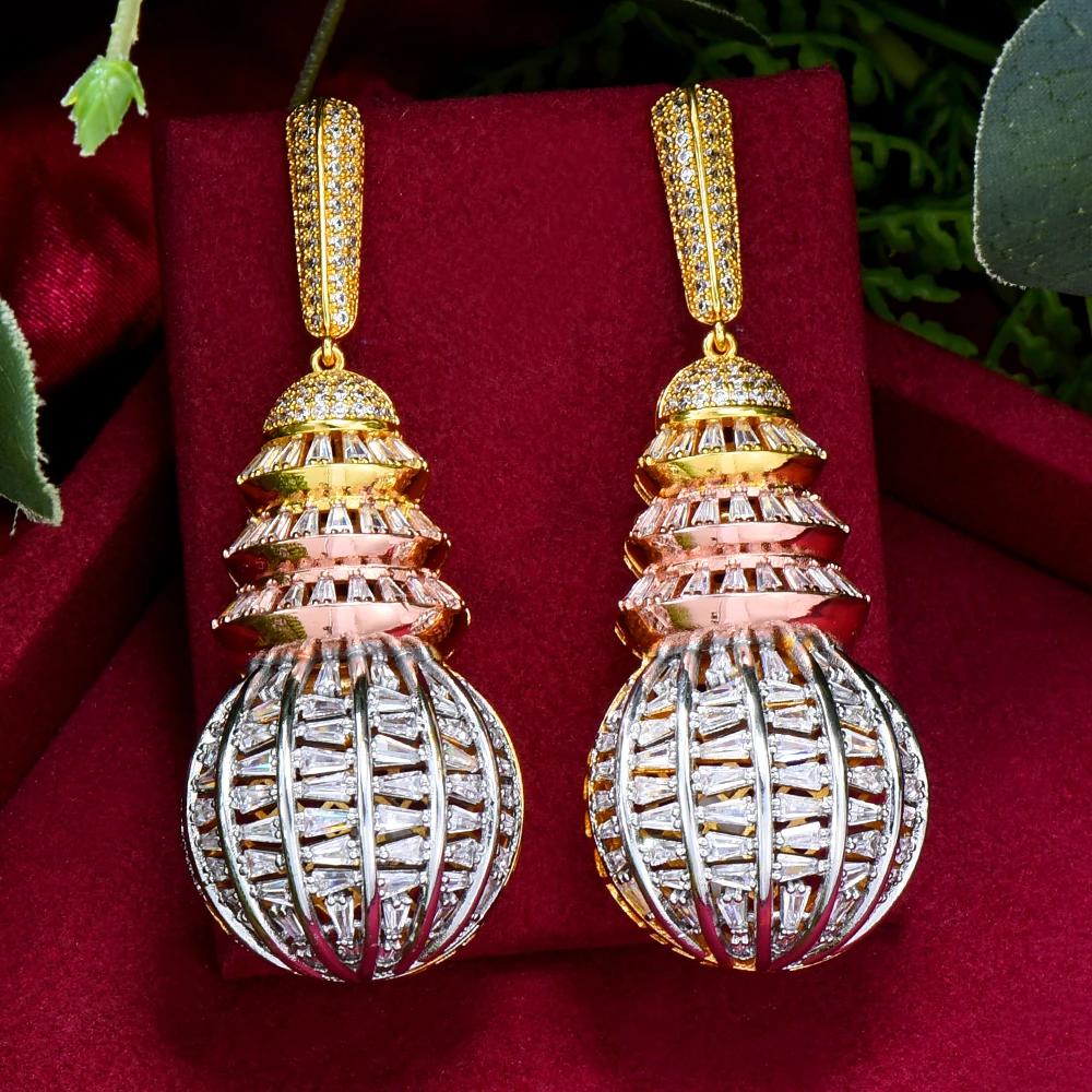 

GODKI, трендовые знаменитые серьги с любимым шаром для женщин, свадебные 5А, высококачественные кубические циркониевые серьги, mujer moda 2022