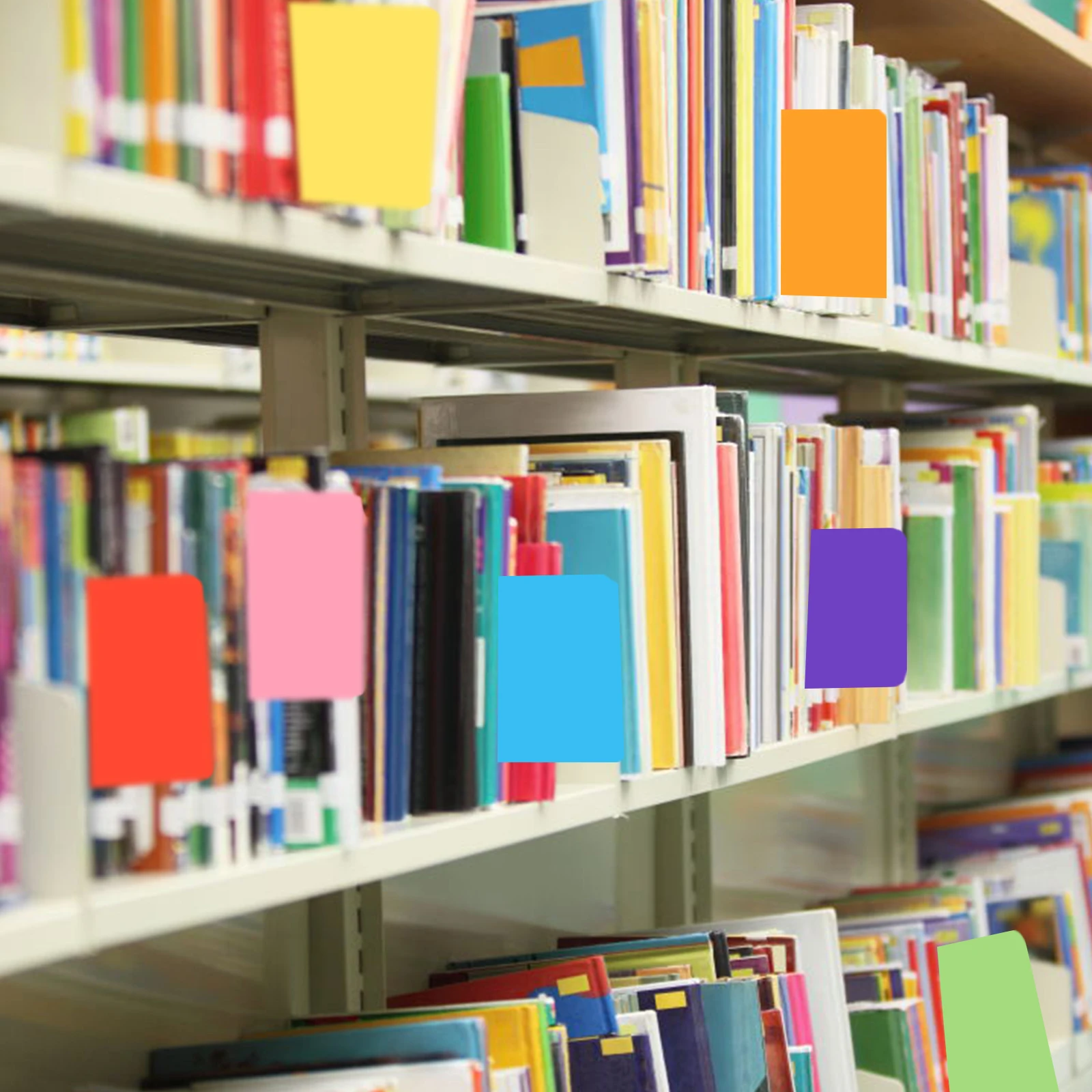 

Разделители для книг библиотеки, 22 шт., для полок с наклейками, 6x12 дюймов, разные цвета