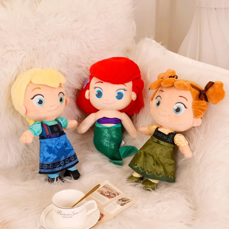 

Disney Mermaid Princess Ariel Plush Doll Cartoon Anime Kawaii Plushie Stuffed Toy Q Version Soft Sleeping Pillow Holiday Gift