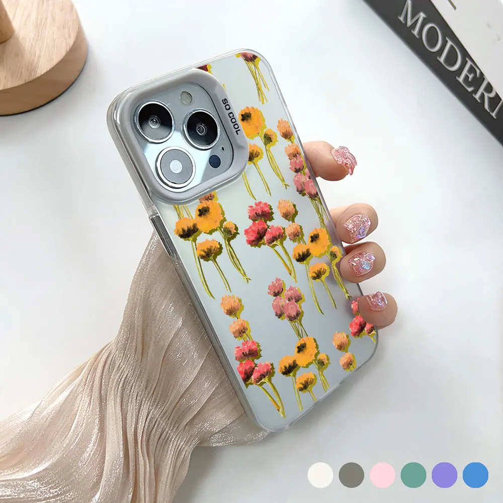 Чехол для телефона в стиле ретро с цветами OPPO A5 A53 A60 A16K A78 A7 A74 A95 A76 A36 K10 A94 A98 A1 A3 X RENO 5F