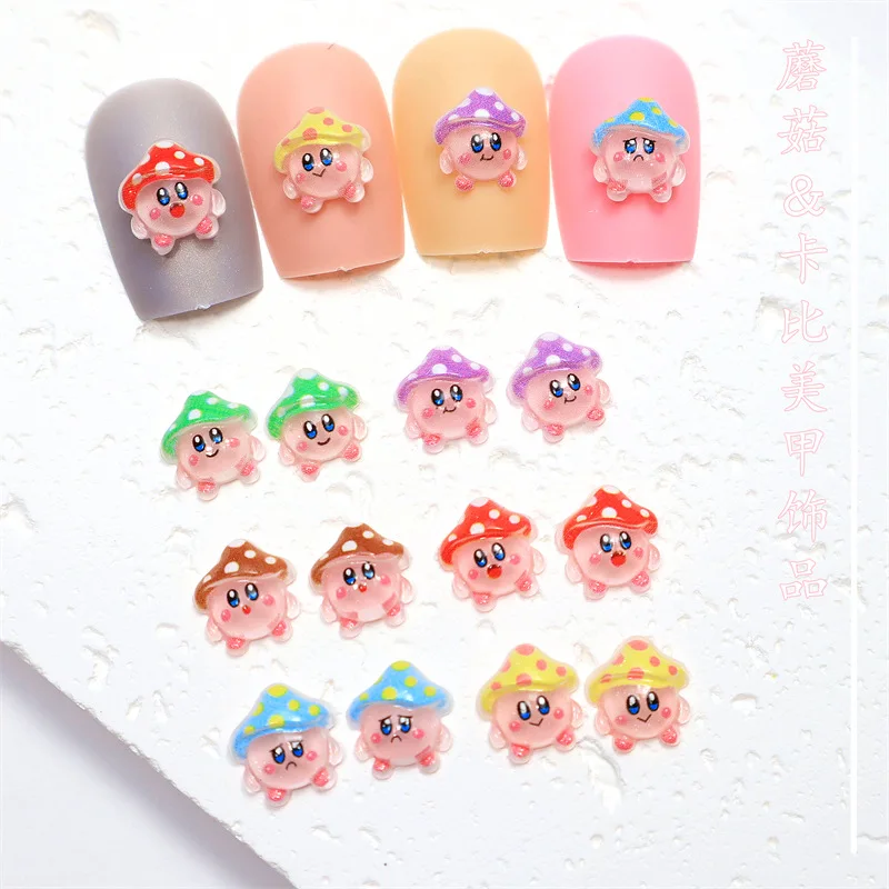 

30pcs Kawaii Mushroom Series Nail Art Charms 3D Cartoon Transparent Jelly Bear Nail Decorations DIY Japanese Manicure Accessory