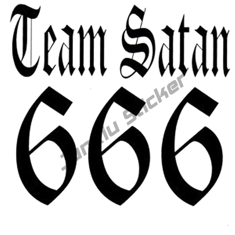 

TEAM SATAN 666 ALL WEATHER Car Sticker styling Vinyl Decal Voiture Course Occlusion Scratch Exterior Decor PVC Boat Accessories