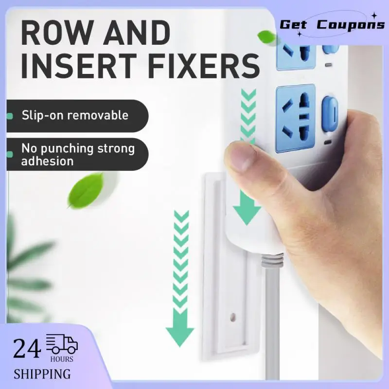 1/2/4pcs Wall-Mounted Holder Punch-Free Plug Fixer Self-Adhesive Socket Fixer Cable Power Strip Holder Cable Wire Organizer Rack